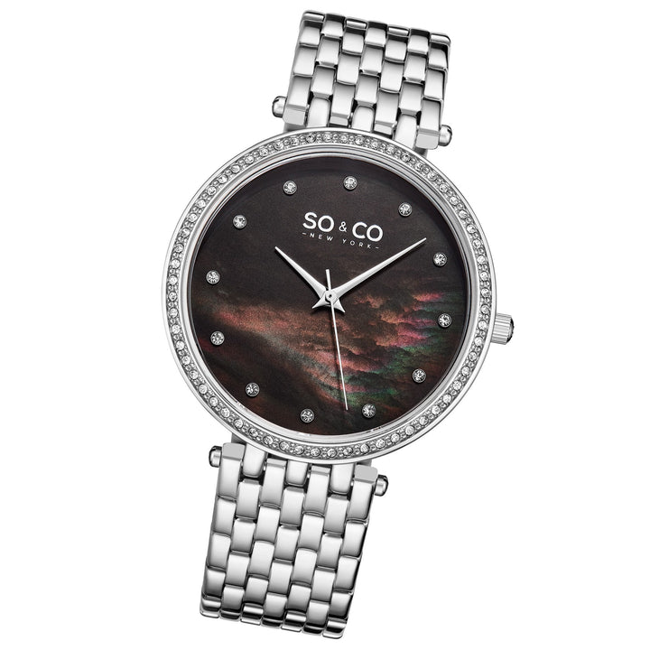 Madison 5334 Black Mother-of-pearl/ Silver Bracelet | Mother of Pearl Dial