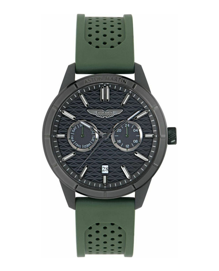 HDL Black IP/Green Silicone Strap Black Dial