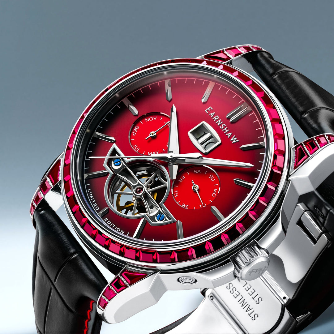 Nobility Nawab Grand Date Calendar Open Heart Automatic Limited Edition Red / Ge