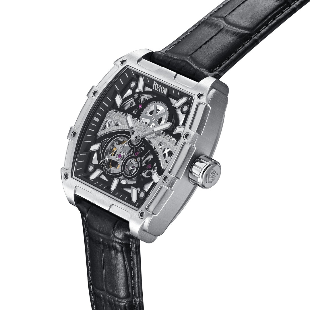 Olympia Japan Auto Skeleton Dial Black / Black | Black Dial