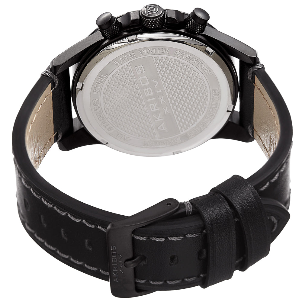 AK897BK-Casual Black/Leather | Black Dial