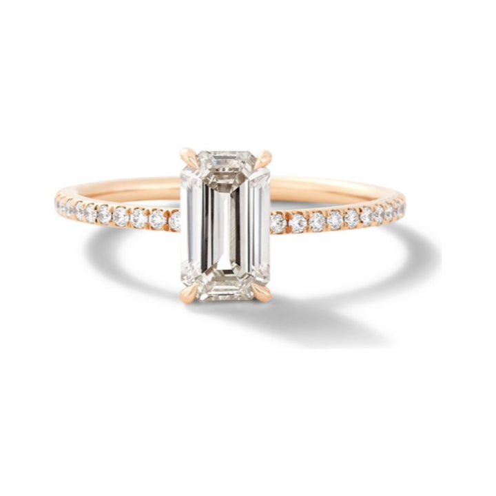 Emerald Pave Engagement Ring