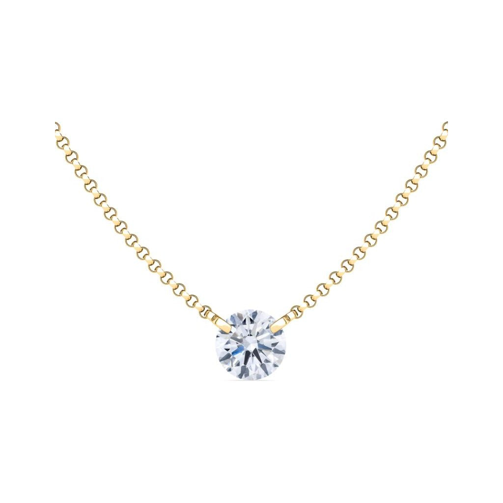 Solitaire Round Diamond Necklace