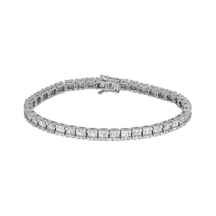 Square Baguette & Round Tennis Bracelet