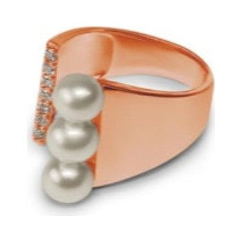 Tri-Pearl Diamond Ring