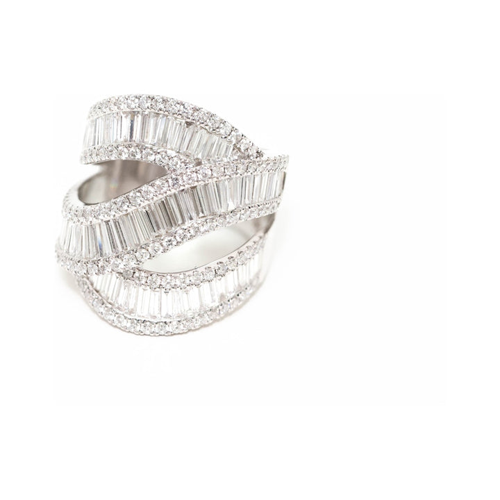 Three Layer Baguette Diamond Ring