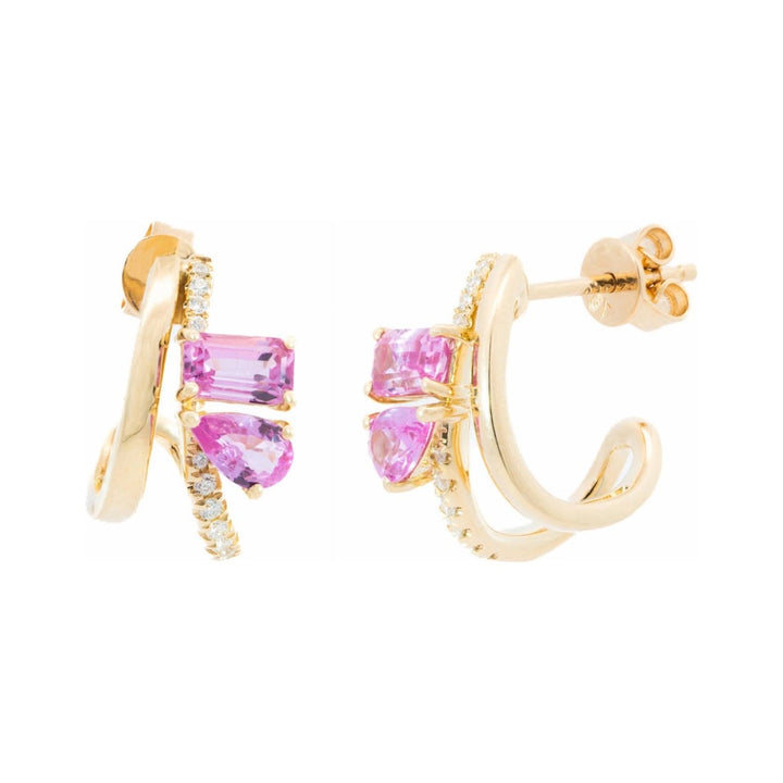 Esme Emerald and Pear Double Stone Earring