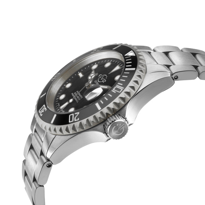 Liguria GV2 by Gevril Swiss Automatic, Black Dial, Black Bezel, SS Bracelet | Bl