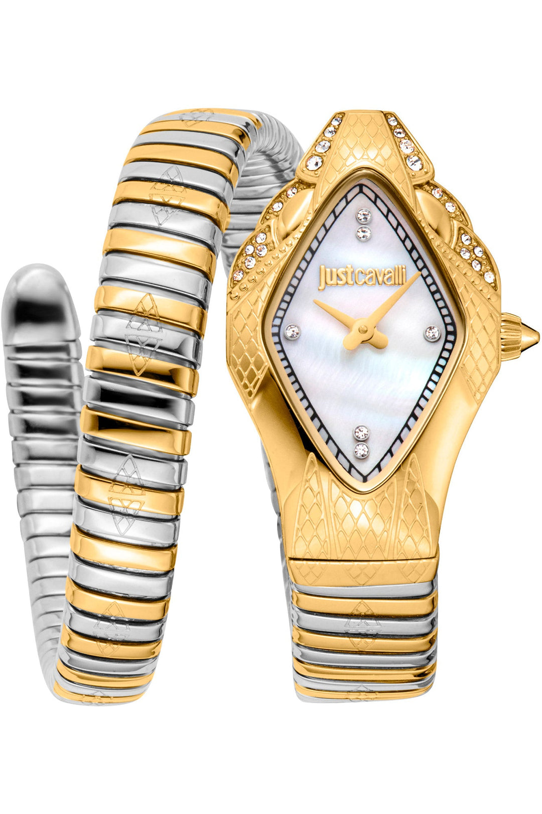 Snake 22mm / White Mother-of-Pearl / Silver and Gold White Mother-of-Pearl Dial
