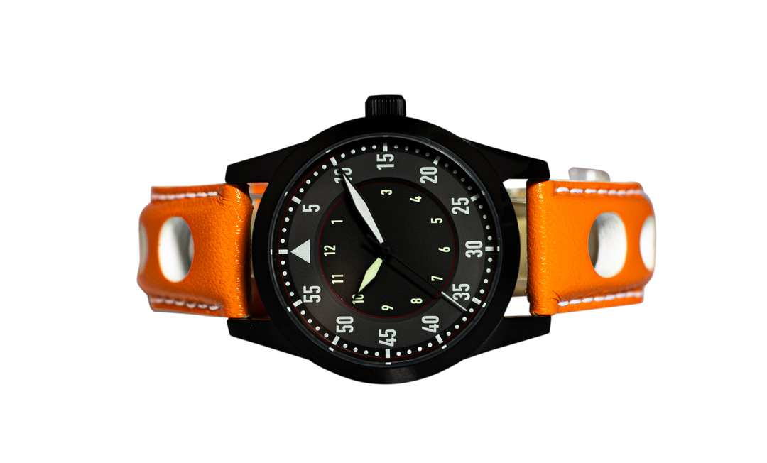 FLIEGER 'Blackout' Racing-Inspired Automatic Timepiece | Black and Grey Dial