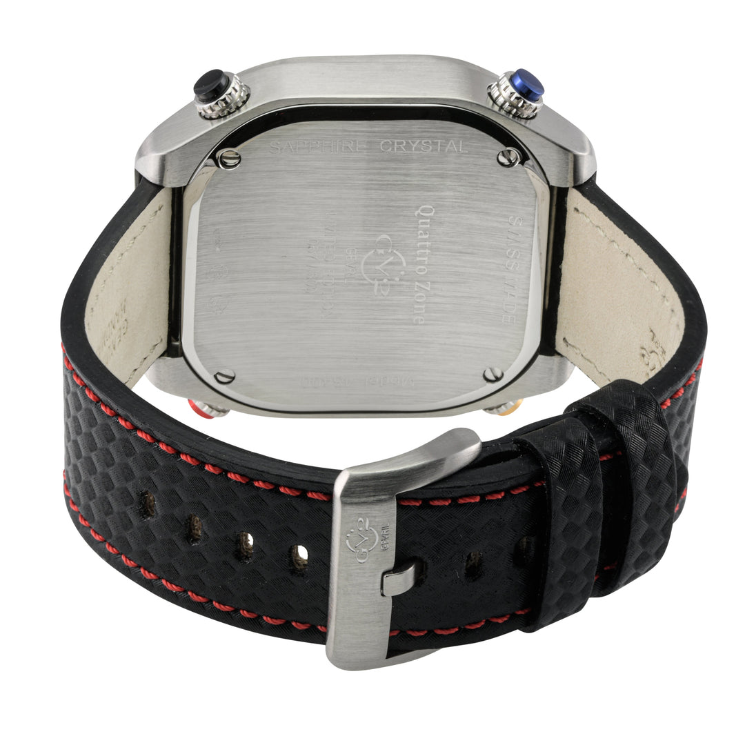Quattro Zone GV2 Swiss Quartz, 316L Silver Case, Black dial, Sub Dials, Black It