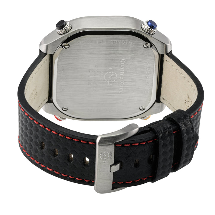 Quattro Zone GV2 Swiss Quartz, 316L Silver Case, Black dial, Sub Dials, Black It