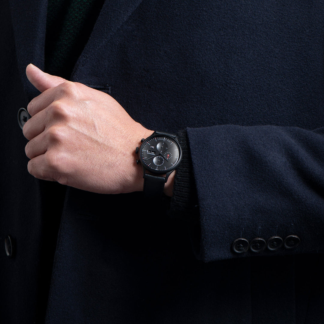 Van Der Rohe Barcelona Chronograph Quartz Watch Black / Leather | Black Dial