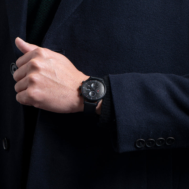 Van Der Rohe Barcelona Chronograph Quartz Watch Black / Leather | Black Dial