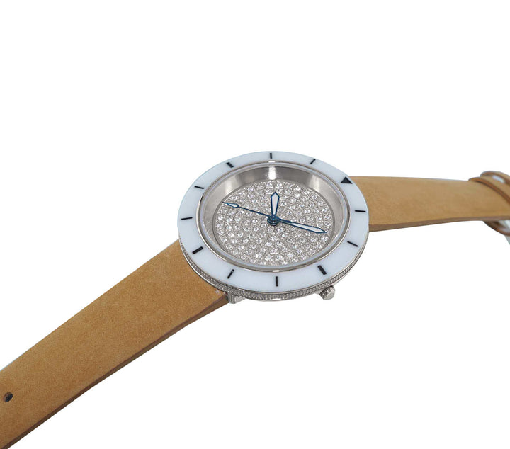 TOULON WHITE-SILVER / BROWN | Silver tone Dial
