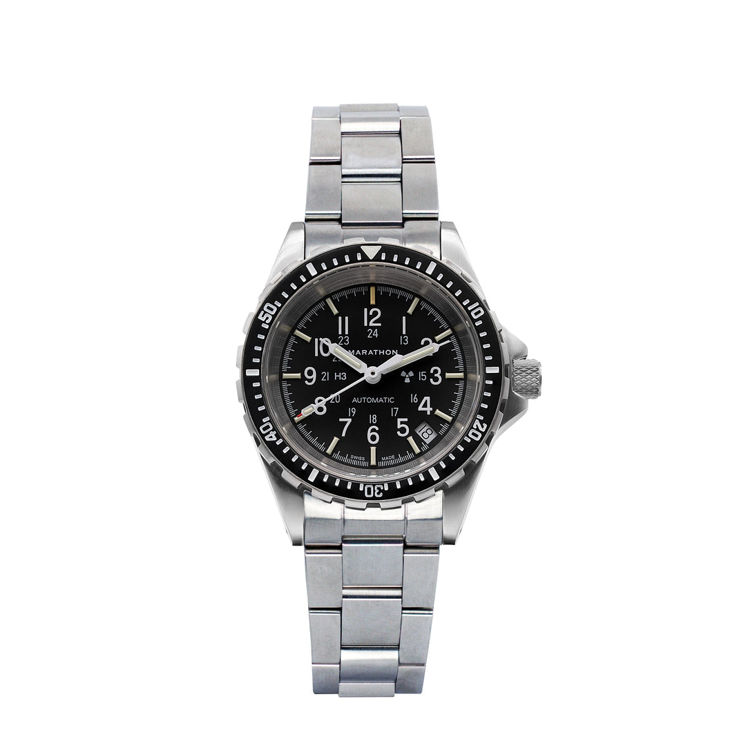 Divers Auto Medium Search and Rescue Black NGM/Steel Bracelet Matte Black Dial