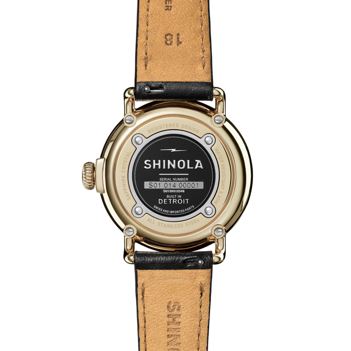 Runwell Watch Gray Mother-Of-Pearl Dial / Black Leather Strap Gray Dial