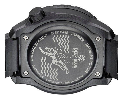 DAYNIGHT POLY CARBON CASE TRITIUM AUTOMATIC 44MM BLACK WHITE BEZEL - WHITE GREY 