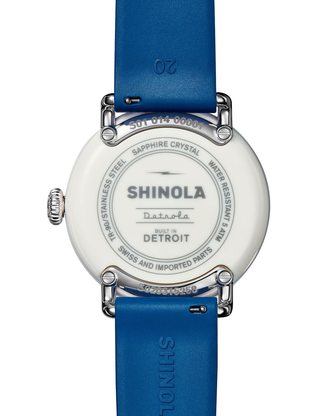 Detrola 3HD 41mm, Blue Rubber Strap Blue Blue Dial