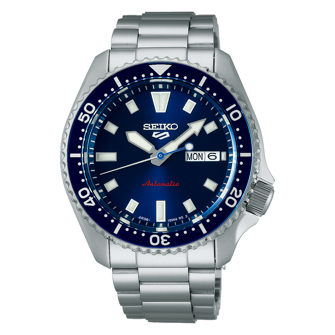 5 Sports SKX Unidirectional Bezel Blue Dial / Stainless Steel Bracelet Blue Dial