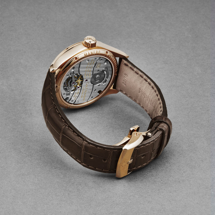 Manero Silver / 18kt Rose Gold Silver Dial