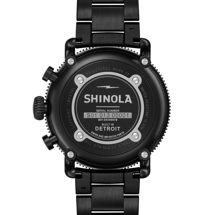 Runwell Sport Chronograph Watch Gunmetal Dial / Black Stainless Steel Bracelet G