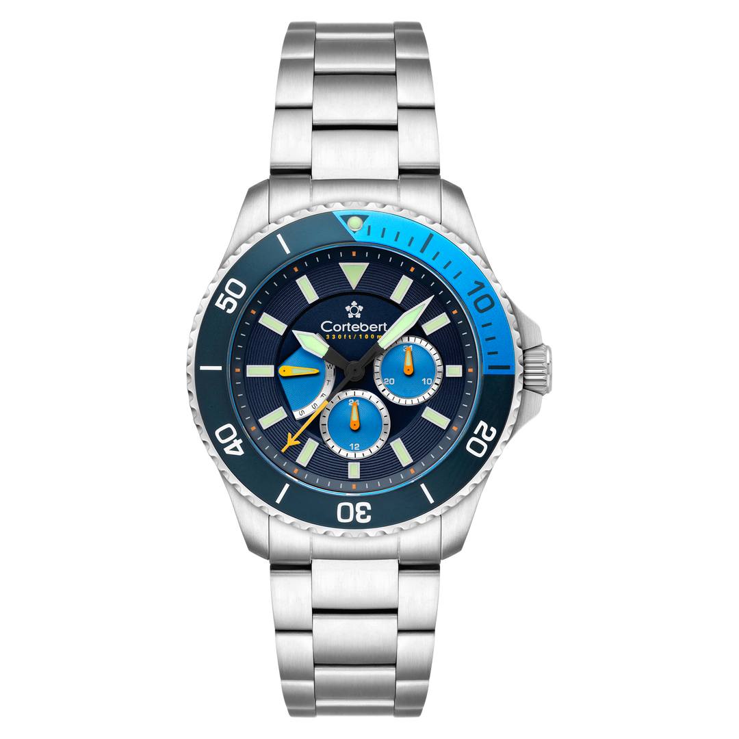 Cortebert Toulon Multifunction Blue / Stainless Steel | Blue Dial