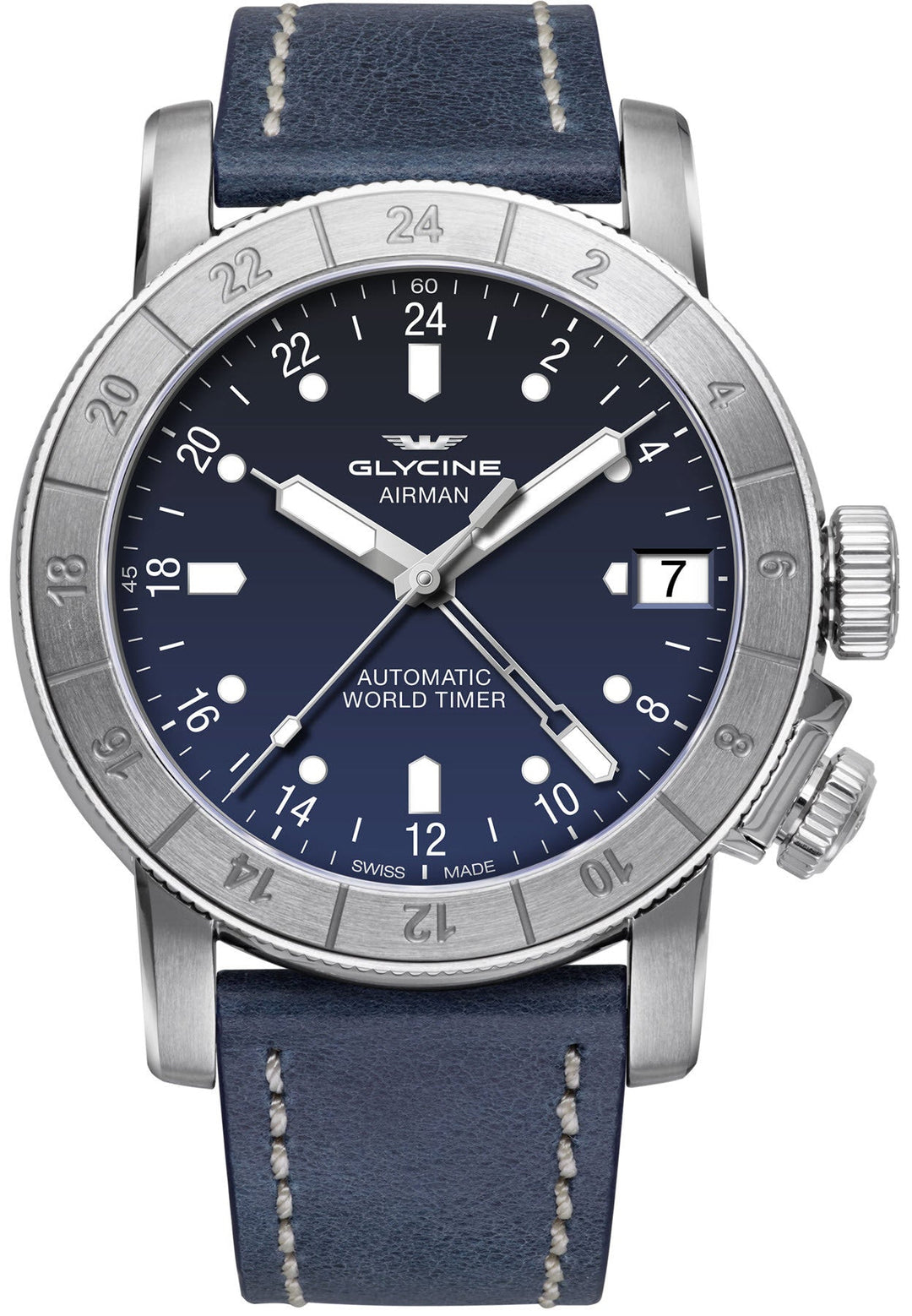 Airman 46 GMT 42 mm / Blue / Blue Blue Dial