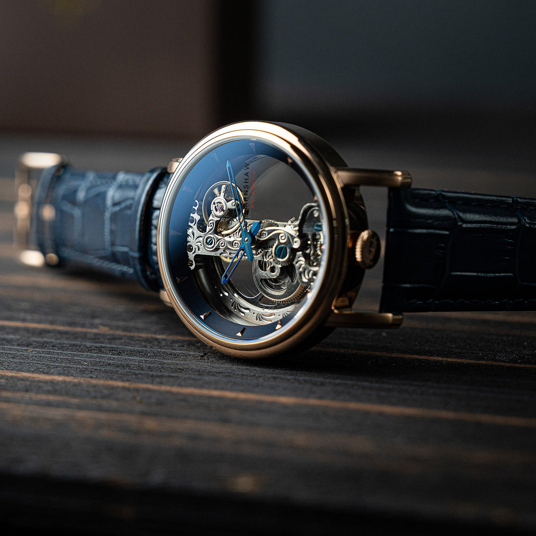 Fowler Bridge Automatic Blue / Genuine Leather | Blue Dial