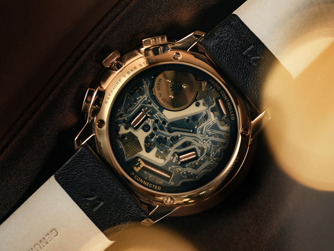 Meister Fein Chronoscope Mega Solar White Dial / Dark Brown Leather White Dial