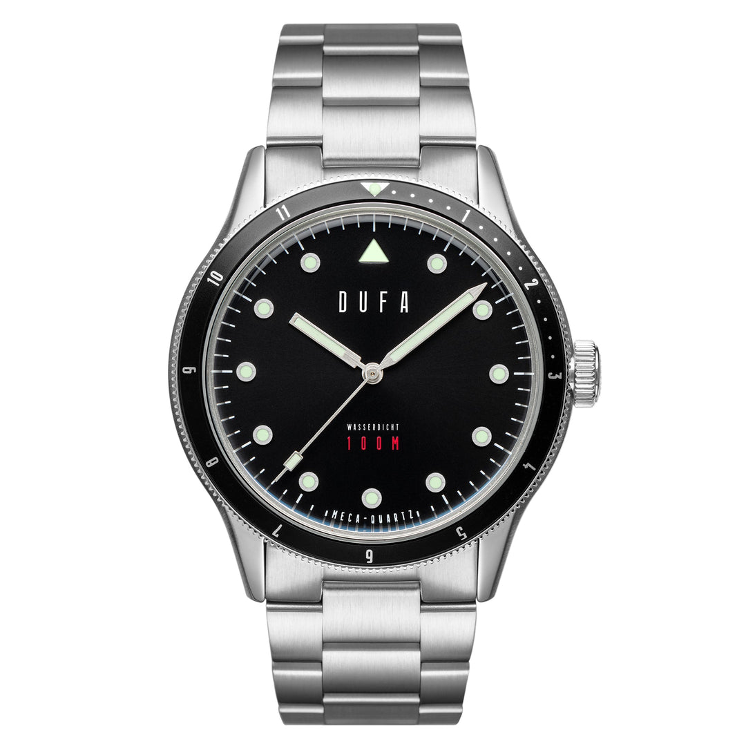 TAUCHEN MECA QUARTZ Black / Stainless Steel | Black Dial