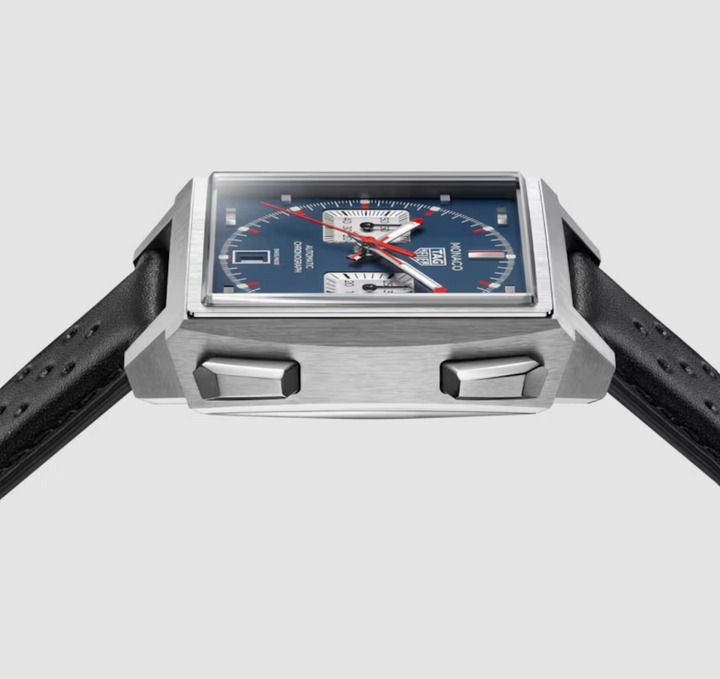 Monaco Chronograph Blue/Black Leather Blue Dial