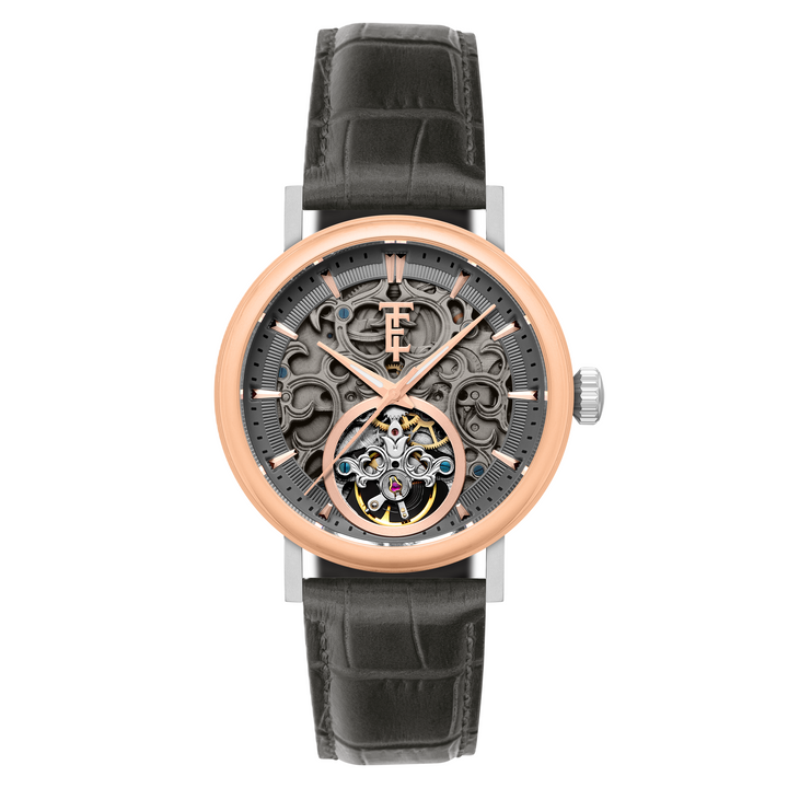 Beaufort Silver Dawn / Black Leather Strap Gray Dial
