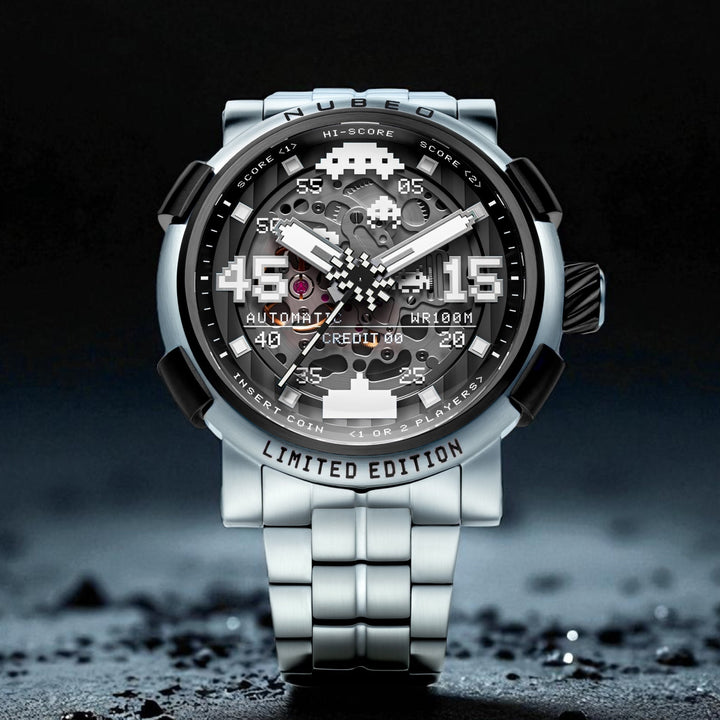 Orion Automatic Space Invaders Limited Edition Black / Stainless Steel Black Dia