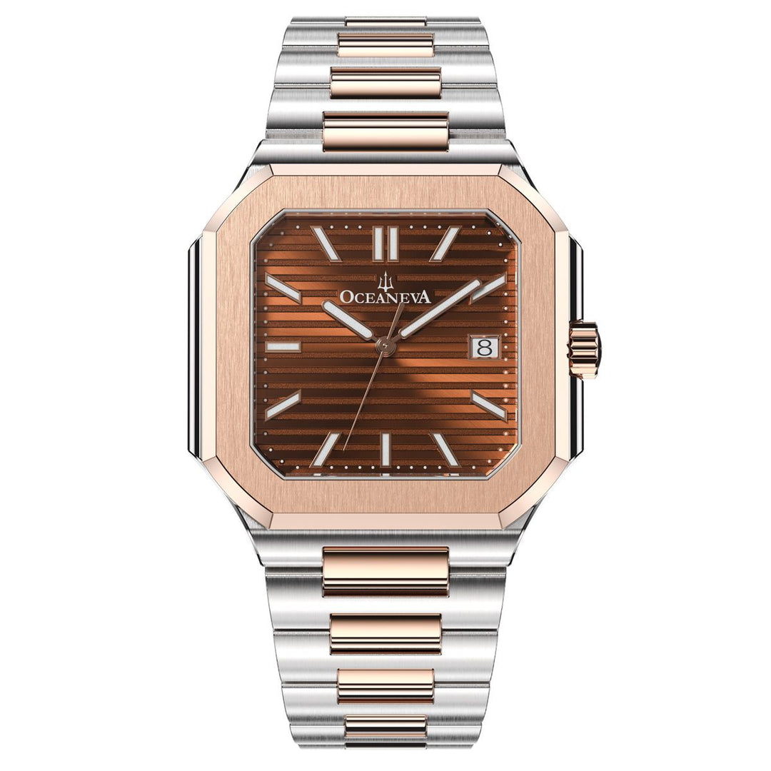 Tenuis Ultra-Thin Swiss Movement Automatic Rose Gold Bezel |Brown Dial