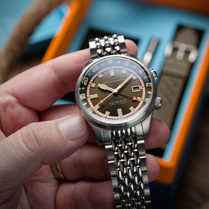 Bradner GMT Automatic Brown / Stainless Steel | Brown Dial