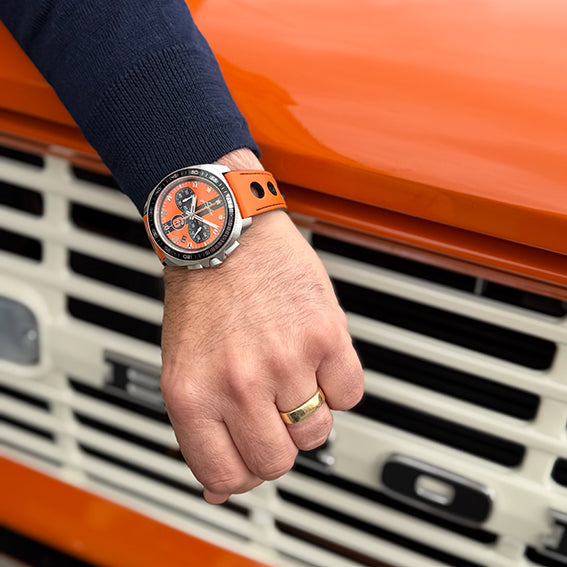 1972 Chronoscope Sports Edition 2026 Orange Dial / Orange Leather Strap Orange D