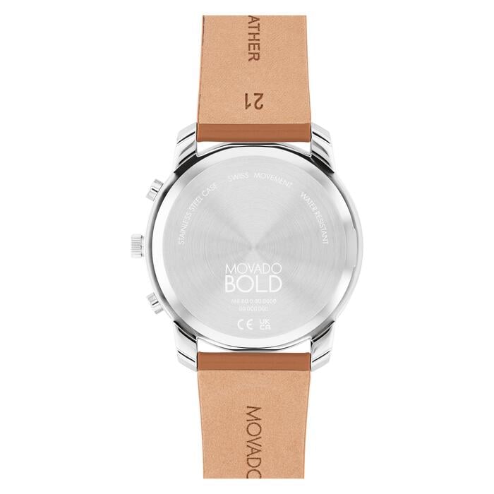 Bold Trend Element Silver Dial / Brown Leather Strap Silver Dial