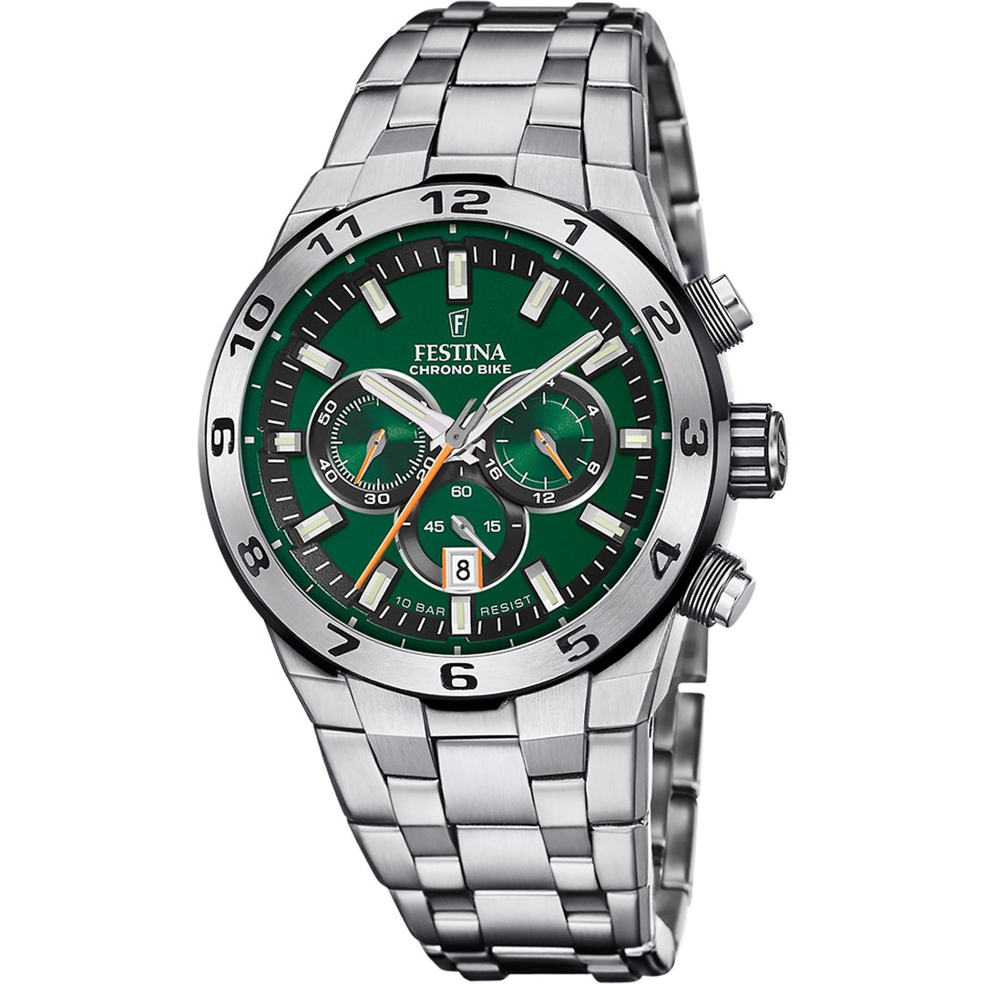 Chrono Bike Green / Stainless steel Green Dial
