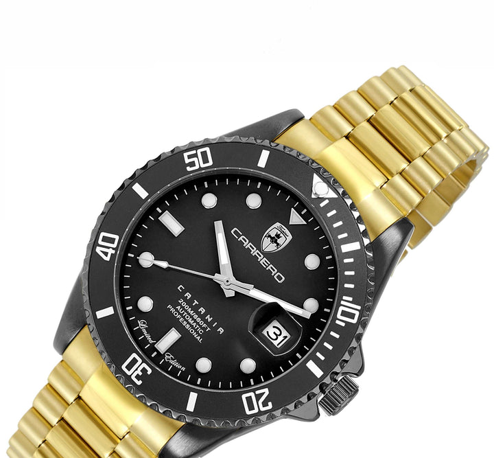 CATANIA -PD IP-BLACK / GOLDTONE Black Dial