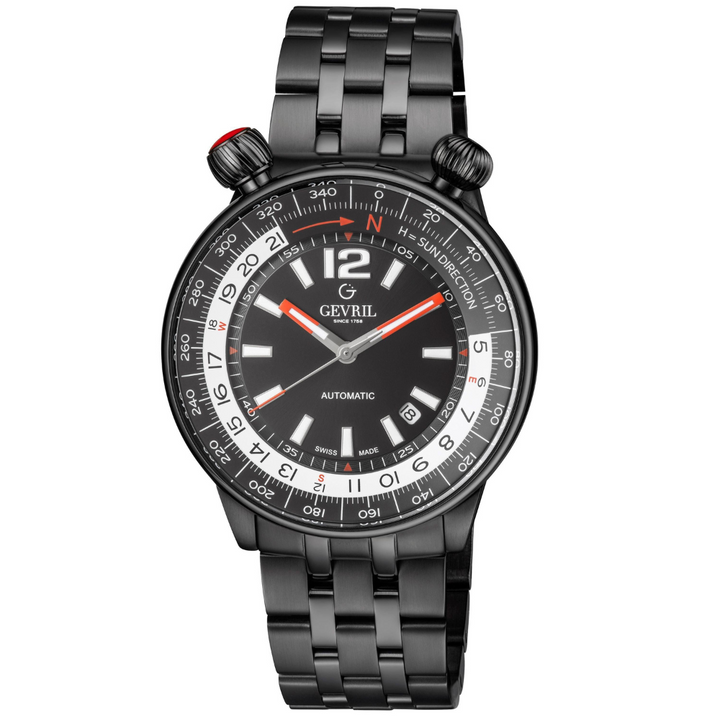 Wallabout Gevrill Wallabout Swiss Automatic Solar Compass Watch | Black Dial