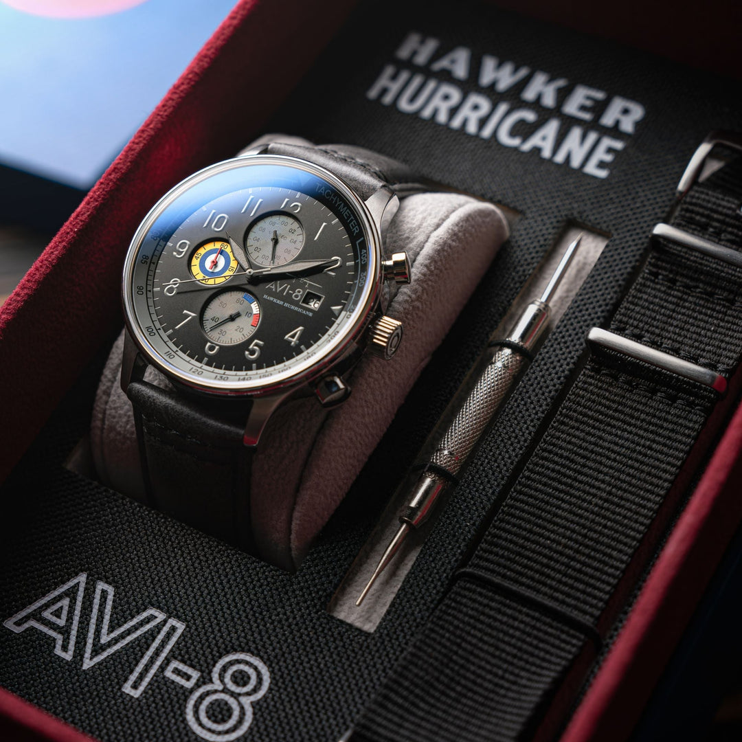 Classic Chronograph Black / Gray Leather | Black Dial