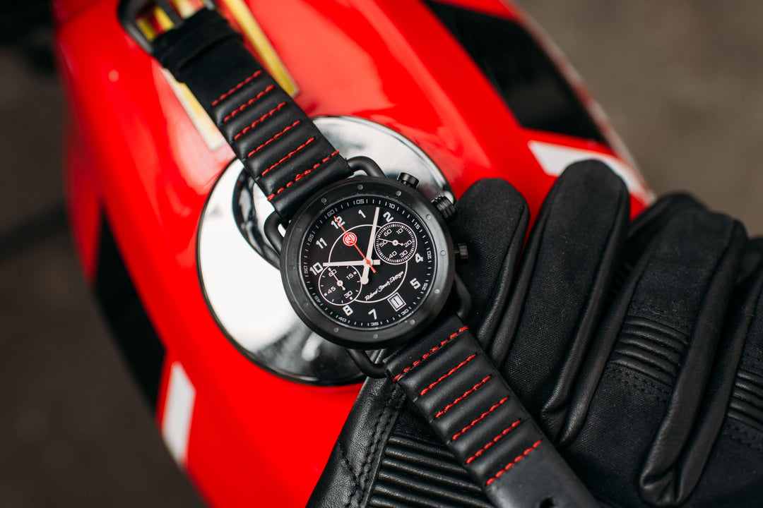 Roland Sands Chrono Black/Black/Black with Red | Black Dial