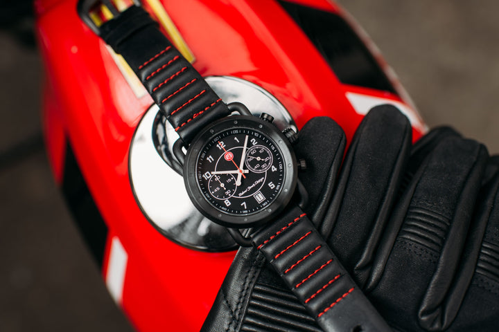 Roland Sands Chrono Black/Black/Black with Red | Black Dial