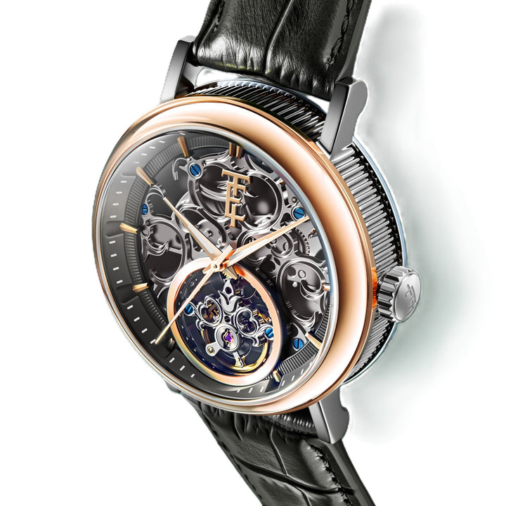 Beaufort Silver Dawn / Black Leather Strap Gray Dial