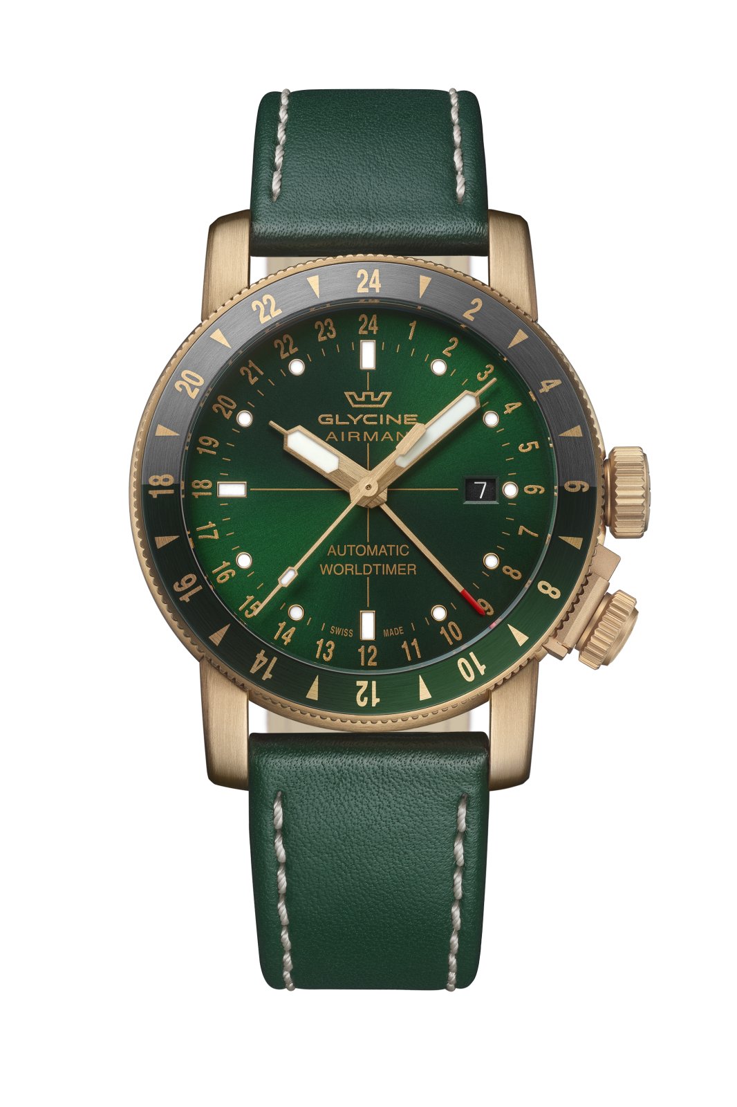 Airman Contemporary Bronze GMT 44mm / Green / Green Green Dial