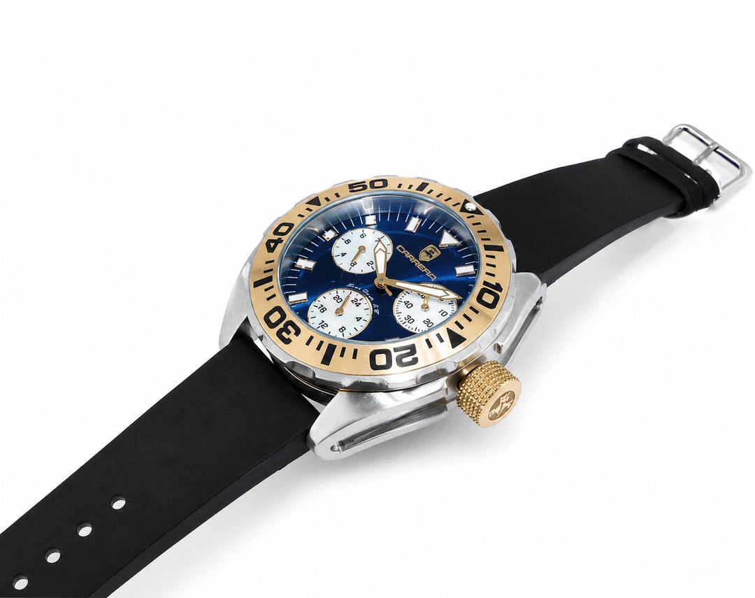 FreeZone-CH Blue-Gold tone / Black Strap Blue Dial