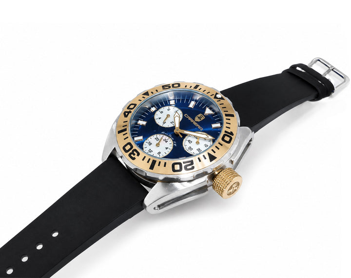 FreeZone-CH Blue-Gold tone / Black Strap Blue Dial