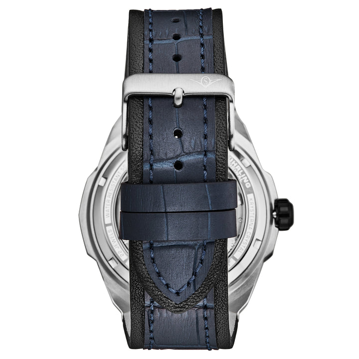 Dual Time Automatic Navigator 46mm Skeleton Blue/Leather | Blue Dial