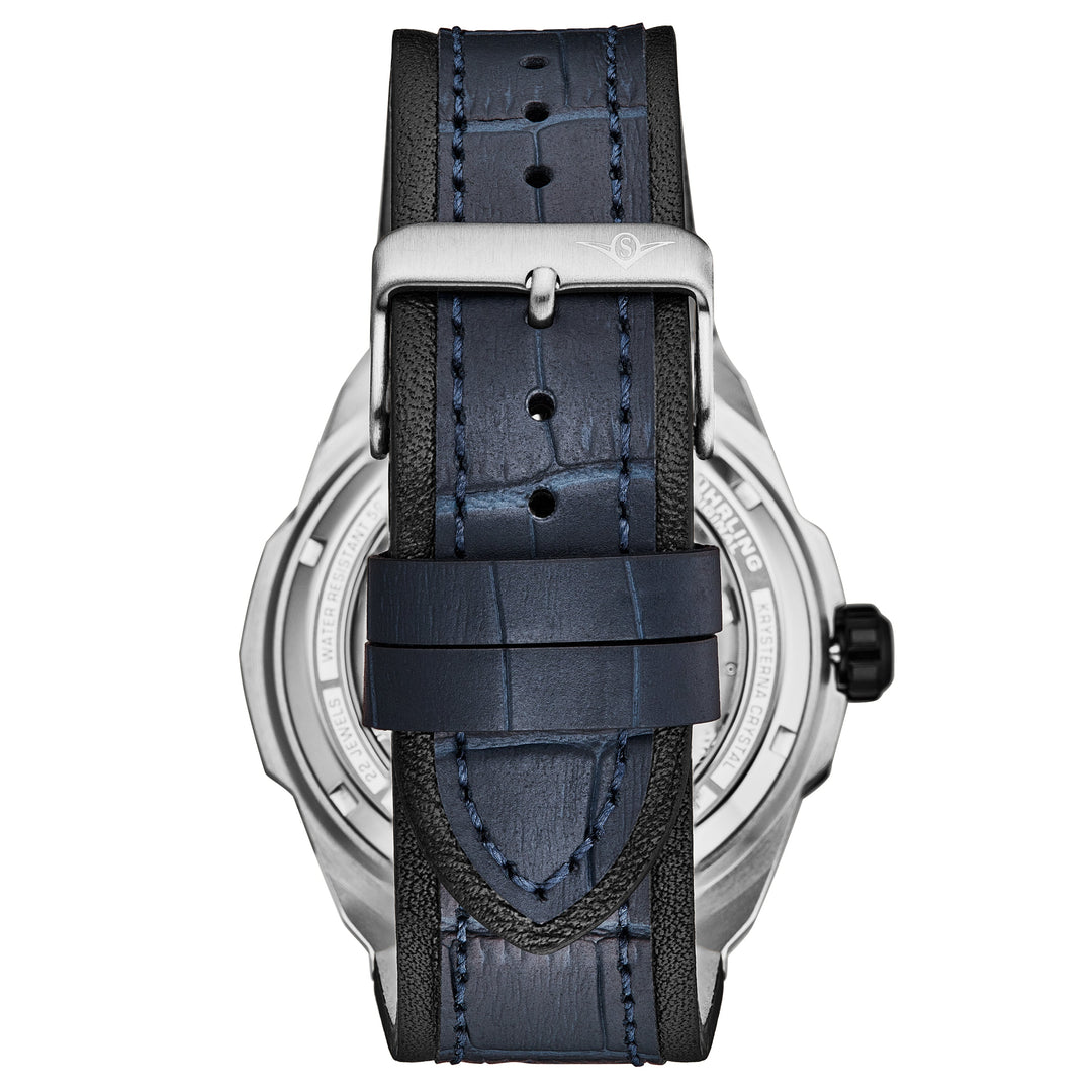 Dual Time Automatic Navigator 46mm Skeleton Blue/ Leather | Blue Dial